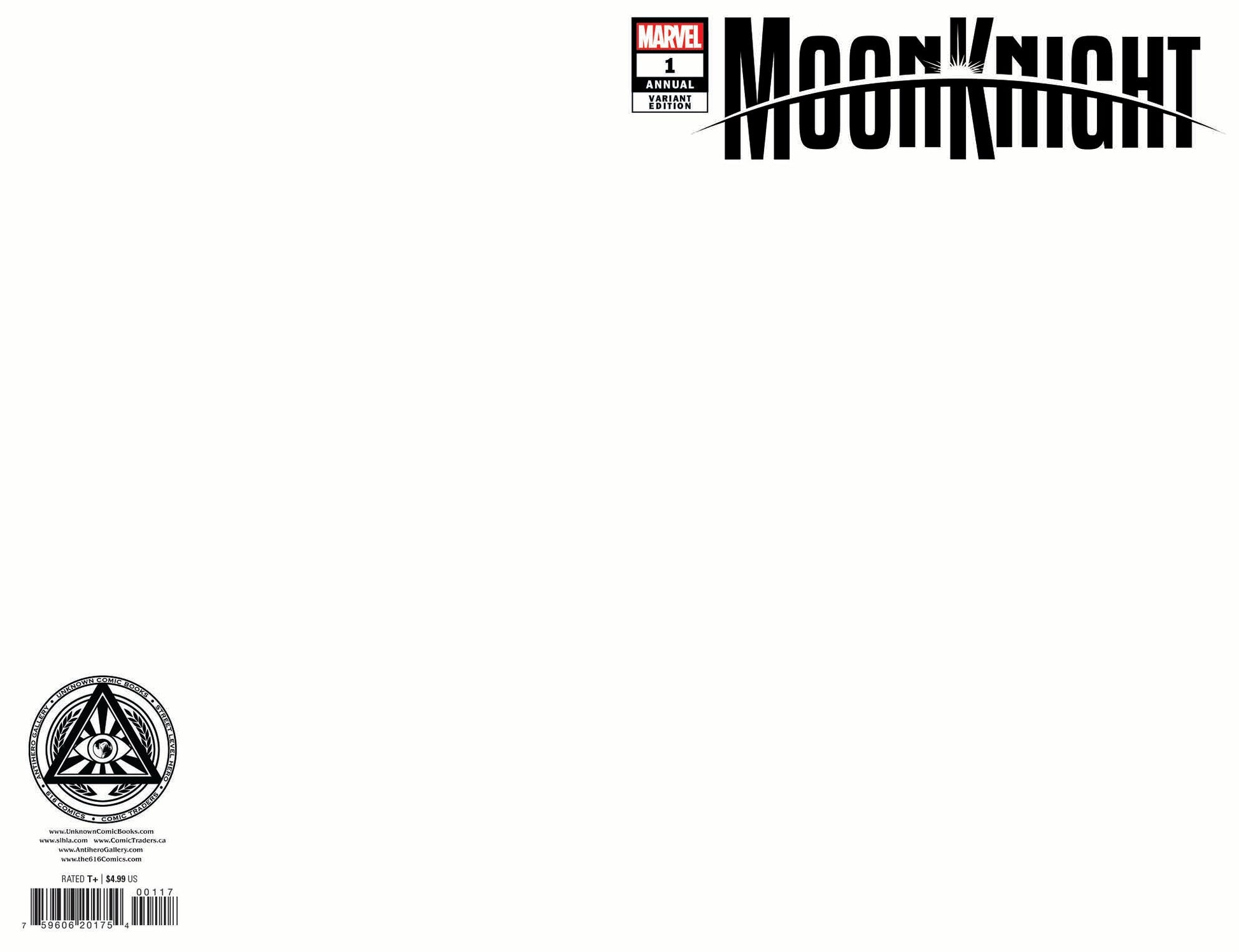 MOON KNIGHT ANNUAL 1 UNKNOWN COMICS EXCLUSIVE BLANK VAR (10/26/2022) - DelsBricks Toys & CollectiblesCOMIC BOOK EXCLUSIVEDelsBricks Toys & CollectiblesUnknown Comic Books