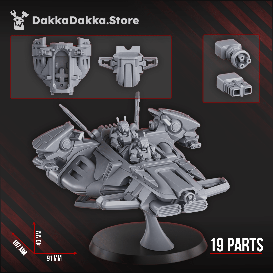 MSC APC "Cometail" - 3D Resin Printed Sci - Fi Vehicle (107mm Length) by DakkaDakka 28mm Heroic Scale Miniature, 107x91mm - DelsBricks Toys & CollectiblesResin Printed MiniatureDelsBricks Toys & CollectiblesMega Diamonds & Schwartzreiter Mini Forge