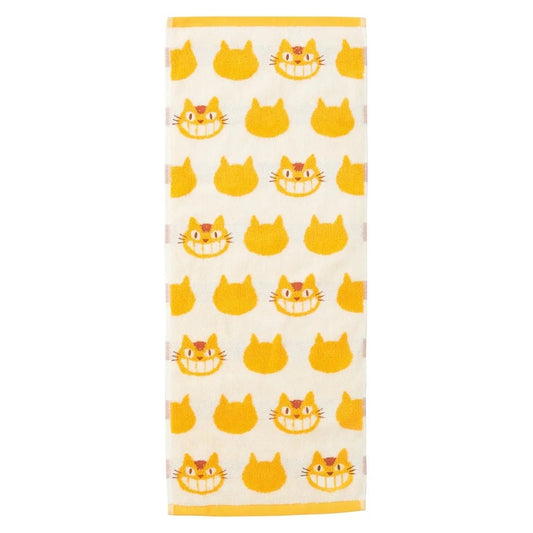 My Neighbor Totoro Catbus Face Towel - Yellow & White Japanese Anime Washcloth - DelsBricks Toys & CollectiblesTowelsDelsBricks Toys & CollectiblesSuper Anime Store