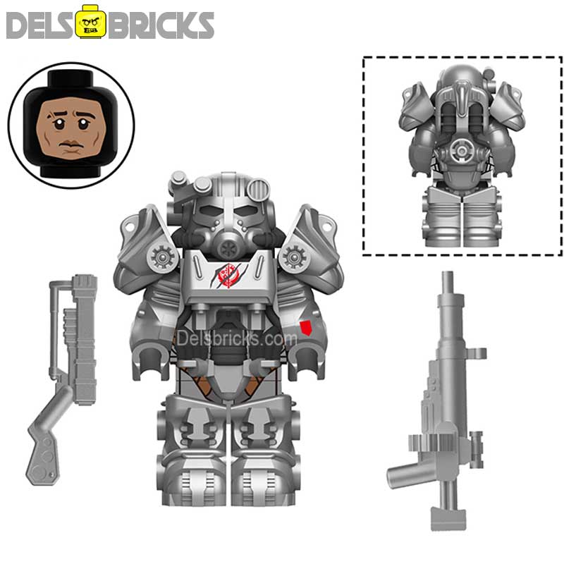Fallout T60 Power Armor Lego Minifigures Custom video Game Toys 2-1