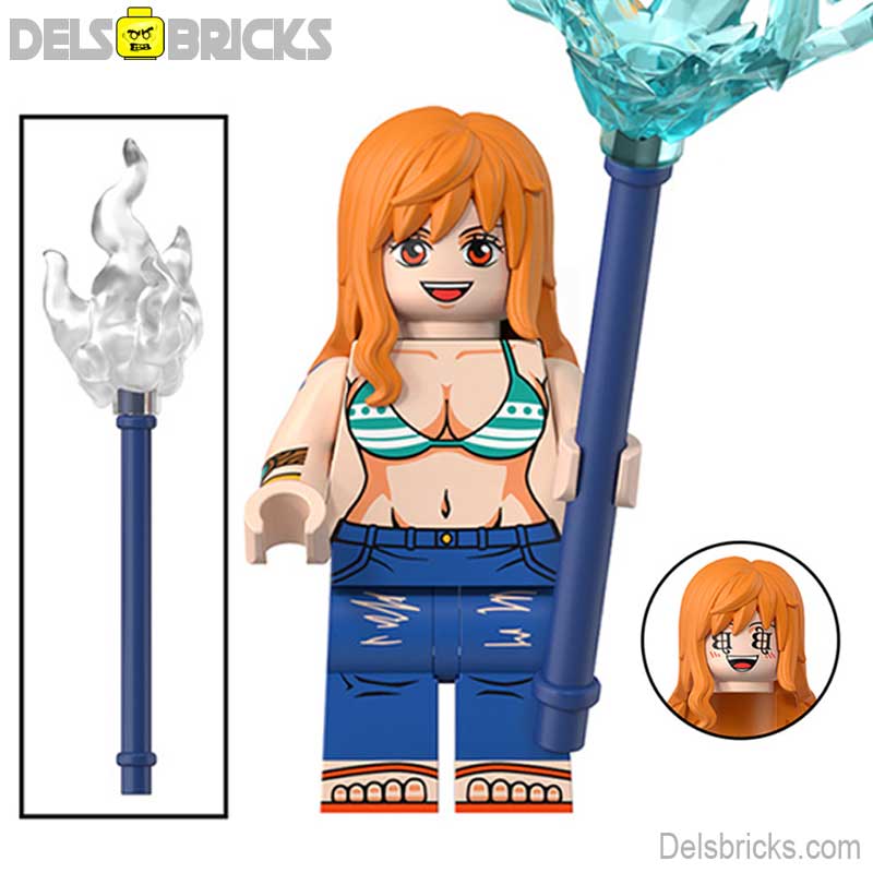 Nami from ONE PIECE Anime Lego Minifigures custom toys 5 - DelsBricks MinifiguresMinifiguresDelsBricks MinifiguresDelsbricks