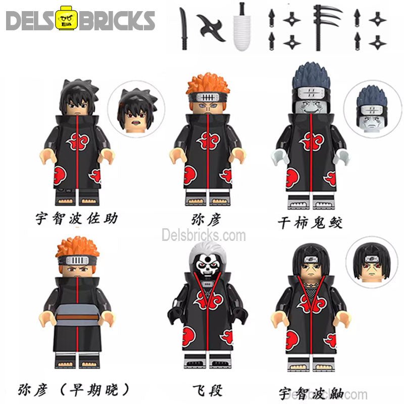 Naruto set of 6 Lego Anime Minifigures Custom Toys S8 - DelsBricks MinifiguresMinifiguresDelsBricks MinifiguresDelsbricks