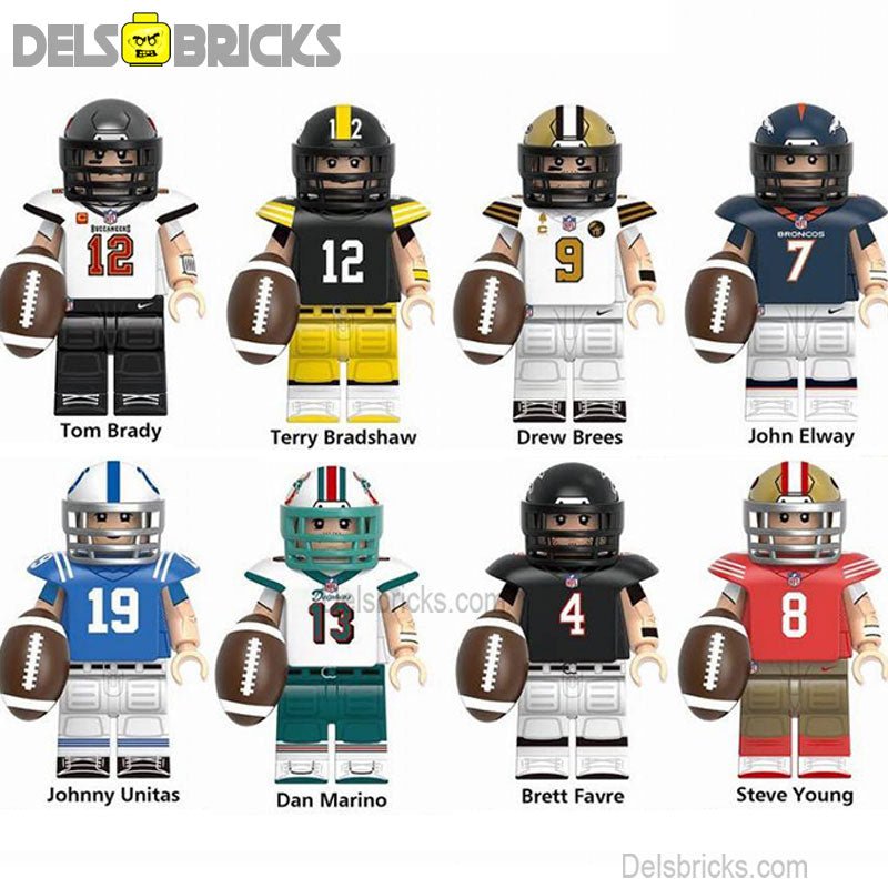 NFL Football Legends Set of 8 Lego Minifigures Custom sports Toys - DelsBricks MinifiguresMinifiguresDelsBricks MinifiguresDelsbricks