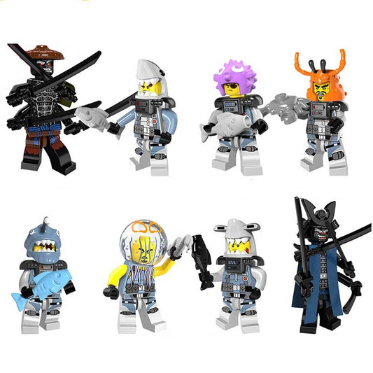 Ninjago Lord Garmadon and the Shark Army Set of 8 Minifigures Delsbricks   
