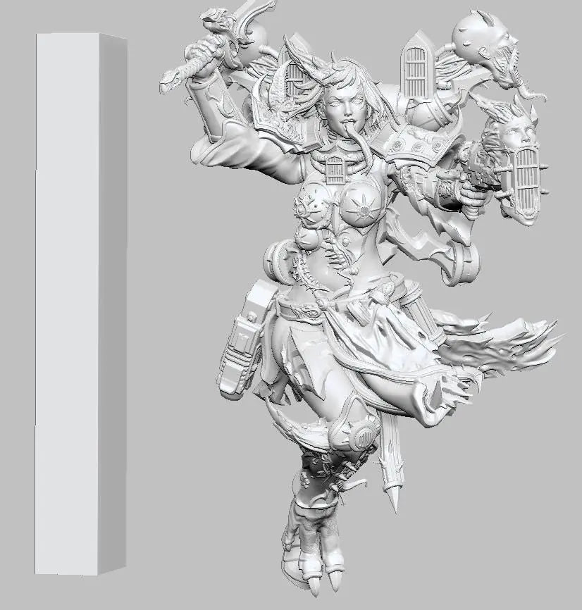Noisy Sister by 3DArtGuy 28/32mm scale, 50mm or 100mm, Miniature War Gaming Figure - DelsBricks Toys & CollectiblesDelsBricks Toys & CollectiblesMega Diamonds & Schwartzreiter Mini Forge