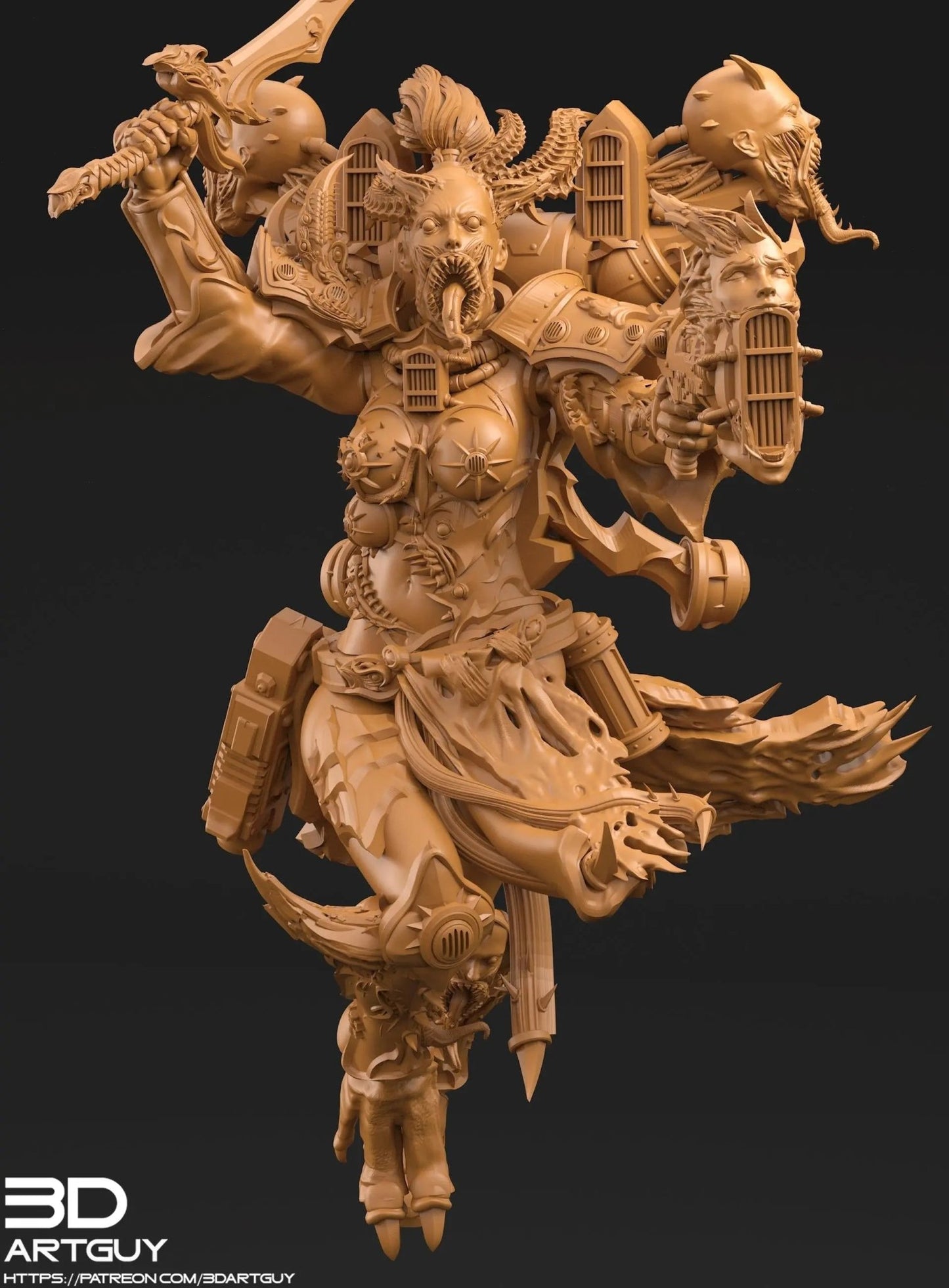 Noisy Sister by 3DArtGuy 28/32mm scale, 50mm or 100mm, Miniature War Gaming Figure - DelsBricks Toys & CollectiblesDelsBricks Toys & CollectiblesMega Diamonds & Schwartzreiter Mini Forge