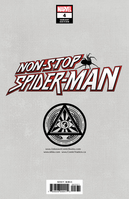 Non - Stop Spider - Man 4 Unknown Comics Gabriele Dell'Otto Exclusive Var (07/28/2021) (08/25/2021) - DelsBricks Toys & CollectiblesCOMIC BOOK EXCLUSIVEDelsBricks Toys & CollectiblesUnknown Comic Books