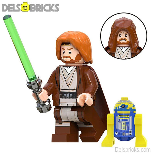 Obi Wan Kenobi with long hair Lego Star Wars Minifigures custom Toys 1 - DelsBricks MinifiguresLego Star Wars MinifiguresDelsBricks MinifiguresDelsbricks.com