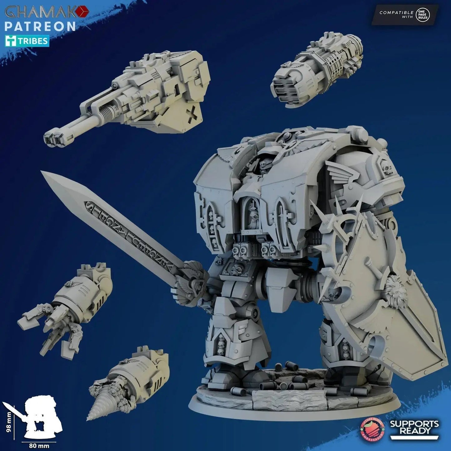 Omega War Hulk by Ghamak Heroic 28/32mm Scale Miniature, 98mm tall - DelsBricks Toys & CollectiblesResin Printed MiniatureDelsBricks Toys & CollectiblesMega Diamonds & Schwartzreiter Mini Forge