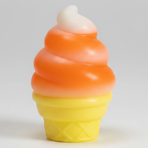 Orange and White Swirl Ice Cream Cone Squishy (Gelatin Squish) - DelsBricks Toys & CollectiblesDelsBricks Toys & CollectiblesRalphie's Funhouse