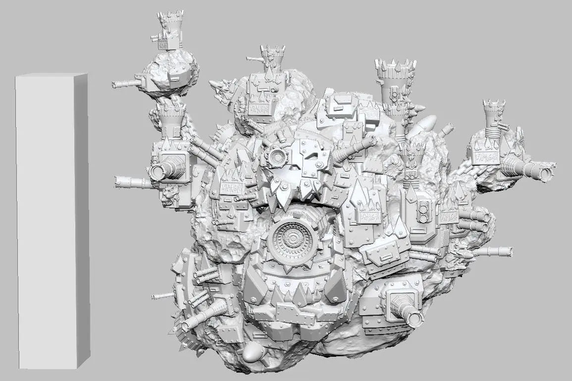 Orc DeathStar (Attack Moon) by 3DArtGuy 32mm scale, 50mm or 100mm, Miniature War Gaming Figure - DelsBricks Toys & CollectiblesResin Printed MiniatureDelsBricks Toys & CollectiblesMega Diamonds & Schwartzreiter Mini Forge