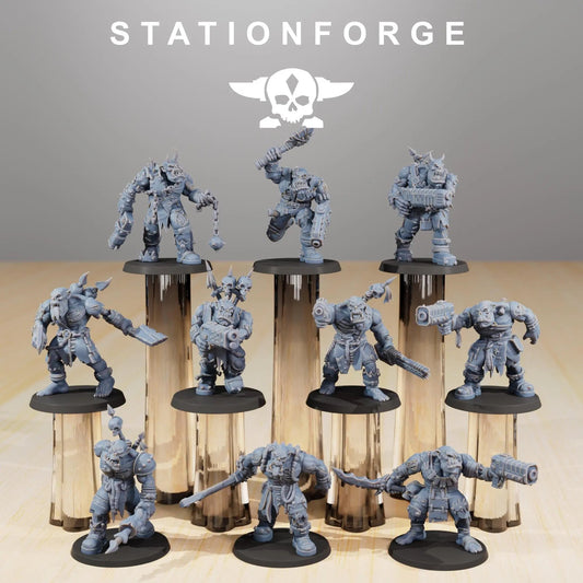 Orkaz Plague Spreadaz by Station Forge 28/32mm Heroic Scale Miniature, 38mm tall, 10 Units, Proxy, Grimdark, Sci - Fi, OPR, Orcs - DelsBricks Toys & CollectiblesResin Printed MiniatureDelsBricks Toys & CollectiblesMega Diamonds & Schwartzreiter Mini Forge