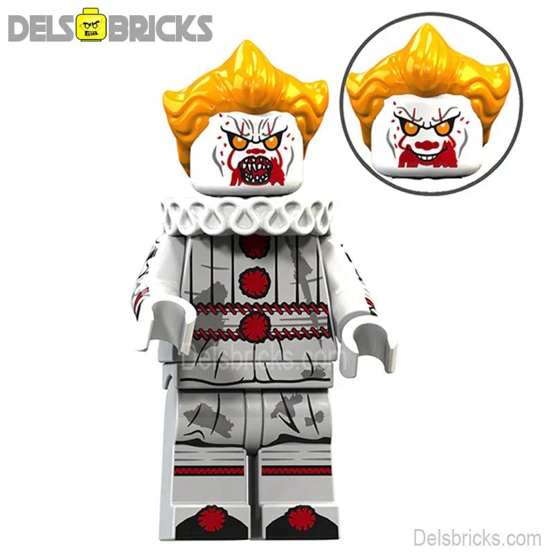 Pennywise Stephen King's IT 2017 Lego Minifigures Custom Toys - DelsBricks MinifiguresLego Horror MinifiguresDelsBricks MinifiguresDelsbricks.com