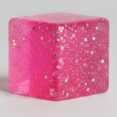 Pink Translucent Glitter Mini Magic Cube by Squeeze Toys (Slow - Rising Squish) - DelsBricks Toys & CollectiblesDelsBricks Toys & CollectiblesRalphie's Funhouse