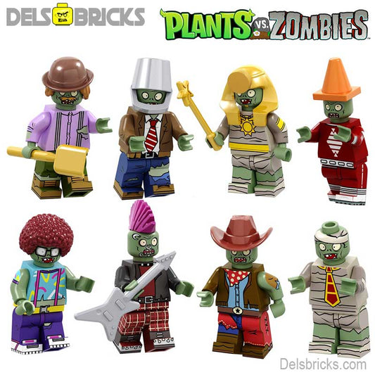 Plants VS Zombies Set of 8 Lego Minifigures custom Toys