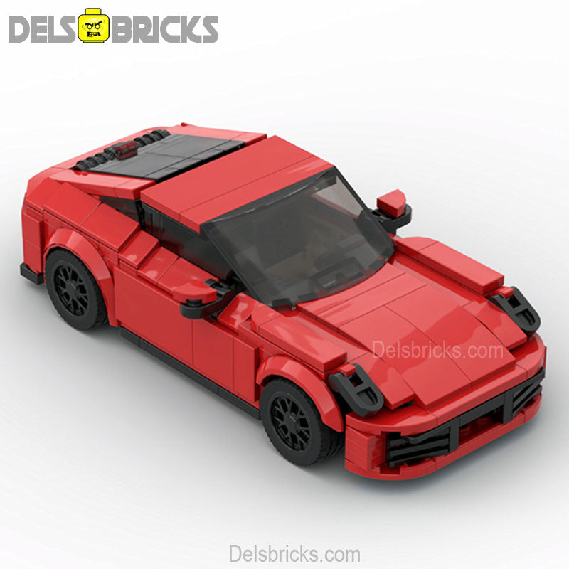 Porsche 911 red sports car Lego Custom Minifigures Building Block Toys