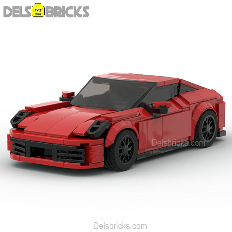 Porsche 911 red sports car Lego Custom Minifigures Building Block Toys