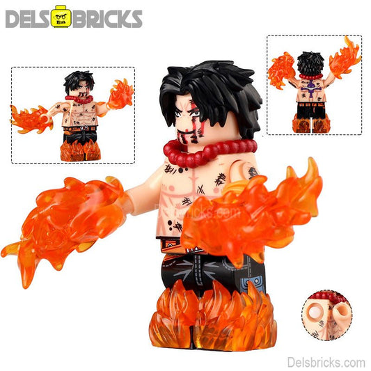 Portgas D Ace from ONE PIECE Anime Lego Minifigures custom toys 6 - DelsBricks MinifiguresMinifiguresDelsBricks MinifiguresDelsbricks