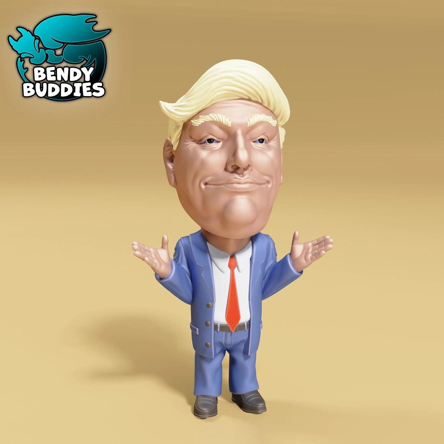 President Donald J. Trump "Bobble Head", by BendyBuddies 3D Printed, 4 Color PLA, Charicture Model, Statue - DelsBricks Toys & CollectiblesFDM Articulated ToyDelsBricks Toys & CollectiblesMega Diamonds & Schwartzreiter Mini Forge