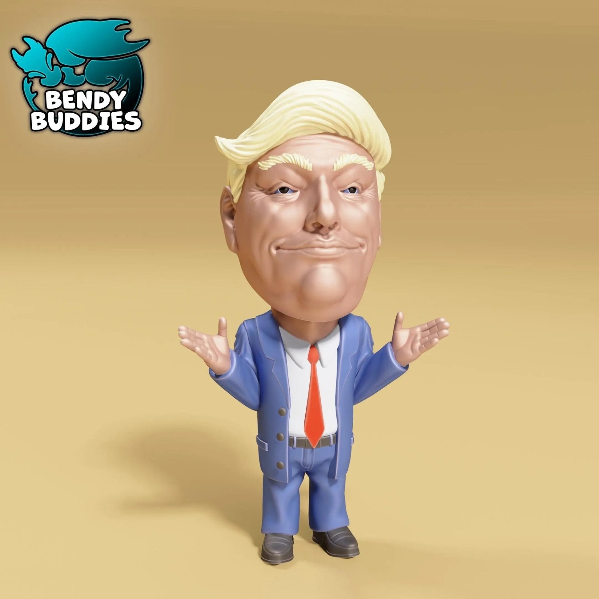 President Donald J. Trump "Bobble Head", by BendyBuddies 3D Printed, 4 Color PLA, Charicture Model, Statue - DelsBricks Toys & CollectiblesFDM Articulated ToyDelsBricks Toys & CollectiblesMega Diamonds & Schwartzreiter Mini Forge