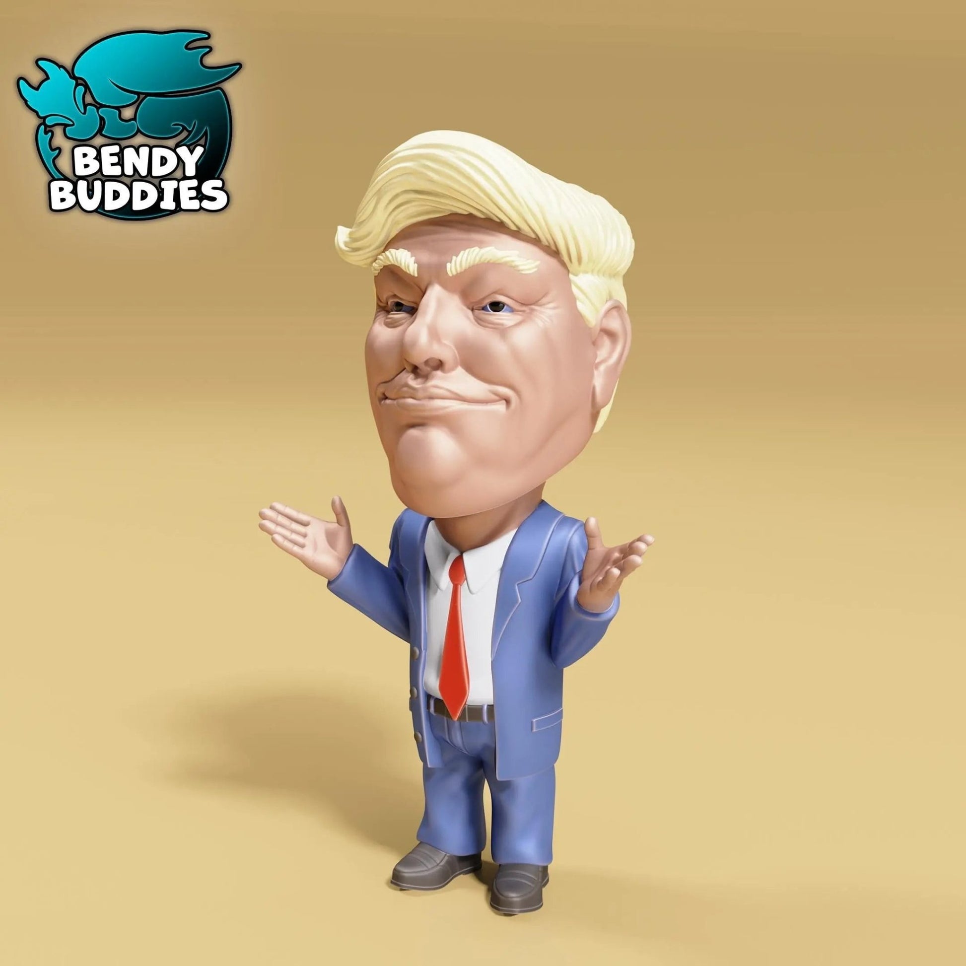 President Donald J. Trump "Bobble Head", by BendyBuddies 3D Printed, 4 Color PLA, Charicture Model, Statue - DelsBricks Toys & CollectiblesFDM Articulated ToyDelsBricks Toys & CollectiblesMega Diamonds & Schwartzreiter Mini Forge