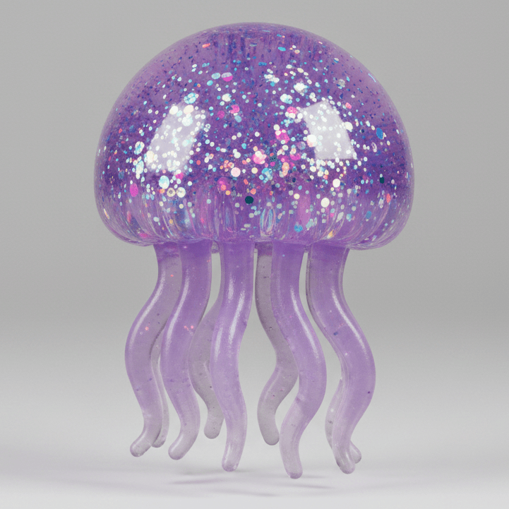 Purple Jellyfish with Tentacles (Slow - Rising Squish) - DelsBricks Toys & CollectiblesDelsBricks Toys & CollectiblesRalphie's Funhouse
