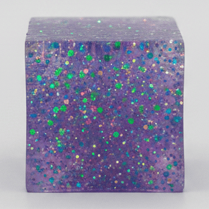 Purple Translucent Glitter Mini Magic Cube by Squeeze Toys (Slow - Rising Squish) - DelsBricks Toys & CollectiblesDelsBricks Toys & CollectiblesRalphie's Funhouse