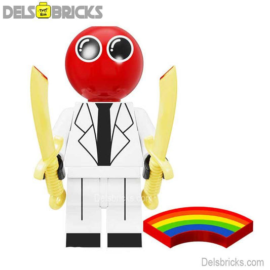 Rainbow Friends Red Scientist Lego Minifigures Custom Toys - DelsBricks MinifiguresMinifiguresDelsBricks MinifiguresDelsbricks