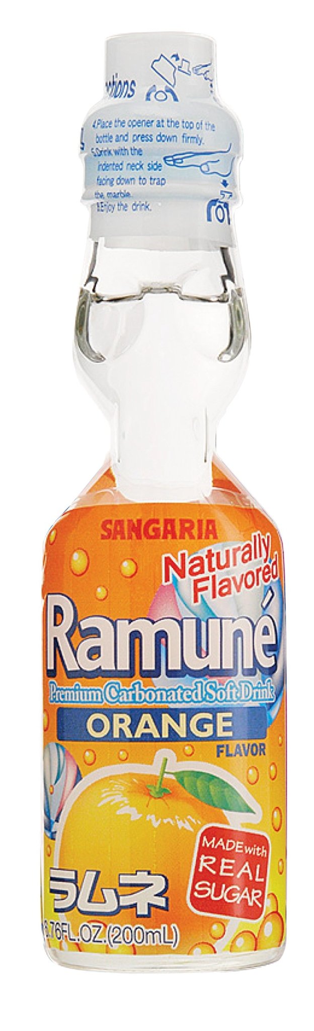Ramune Orange Flavor Japanese Soda 6.76oz - Authentic Marble Bottle Drink - DelsBricks Toys & CollectiblesSodas DelsBricks Toys & CollectiblesSuper Anime Store