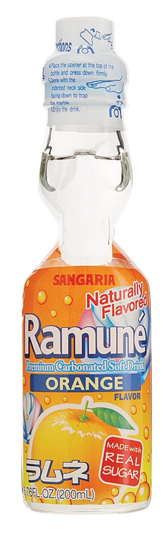 Ramune Orange Flavor Japanese Soda 6.76oz - Authentic Marble Bottle Drink - DelsBricks Toys & CollectiblesSodas DelsBricks Toys & CollectiblesSuper Anime Store