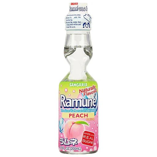 Ramune Peach Flavor Japanese Soda 6.76oz - Authentic Marble Bottle Drink - DelsBricks Toys & CollectiblesDrinksDelsBricks Toys & CollectiblesSuper Anime Store