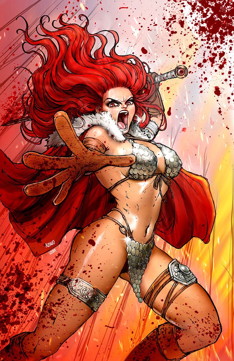 RED SONJA 2023 3 UNKNOWN COMICS ZHUO | SZERDY EXCLUSIVE NYCC BLOODY VIRGIN VAR (10/25/2023) - DelsBricks Toys & CollectiblesCOMIC BOOK EXCLUSIVEDelsBricks Toys & CollectiblesUnknown Comic Books