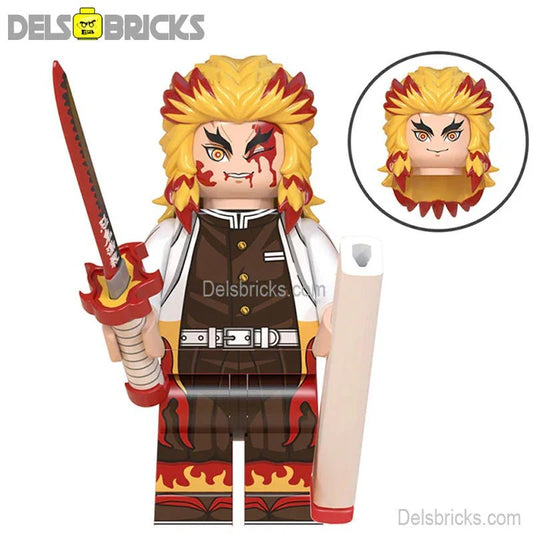 Rengoku Kyoujurou Demon Slayer Anime Lego Minifigures Custom Toys 1 - DelsBricks MinifiguresMinifiguresDelsBricks MinifiguresDelsbricks