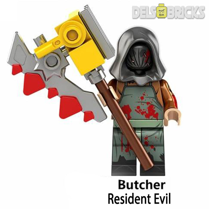 Resident Evil Axe Man Zombie Butcher Lego Horror Minifigures Delsbricks.com   