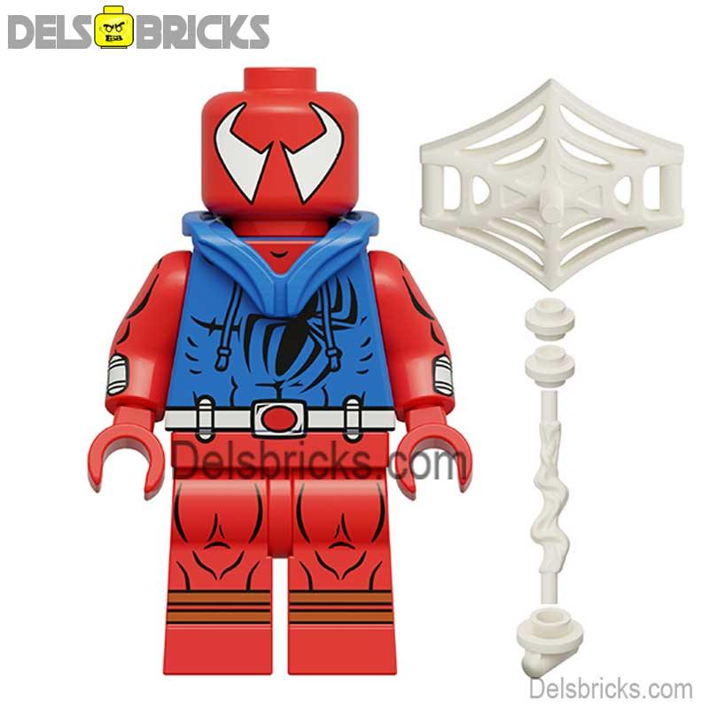 Scarlet Spider from Spider - Man Spider - verse Lego Marvel Minifigures Custom Toys - DelsBricks MinifiguresSpiderman Lego MinifiguresDelsBricks MinifiguresDelsbricks.com