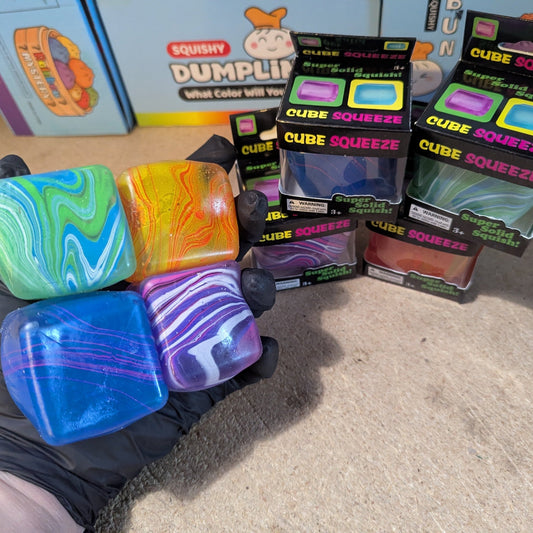 Set of Four Versus Swirl Squeeze Cubes (Super Slow - Rising Squish) - DelsBricks Toys & CollectiblesDelsBricks Toys & CollectiblesRalphie's Funhouse
