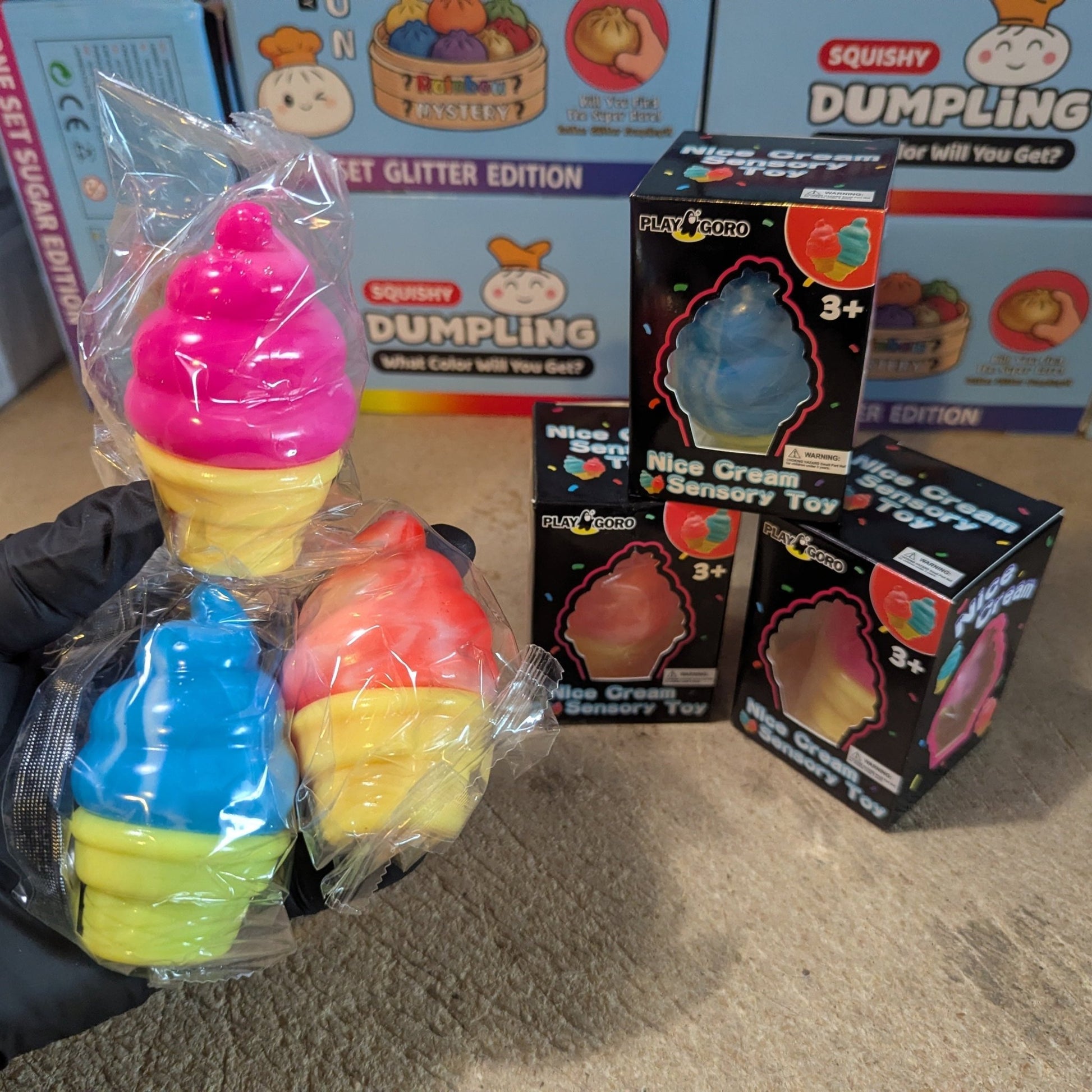 Set of Three Creamy Ice Cream Cone Squishy (Slow Rising Squish) - DelsBricks Toys & CollectiblesDelsBricks Toys & CollectiblesRalphie's Funhouse