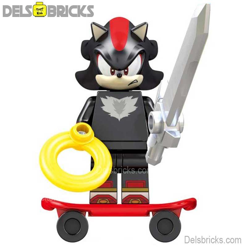 Shadow from Sonic The Hedgehog Lego Minifigures Custom toys - DelsBricks MinifiguresMinifiguresDelsBricks MinifiguresDelsbricks