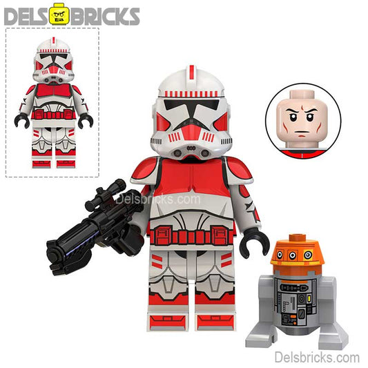 Coruscant Shock trooper with Droid Lego Star Wars Minifigures Clone troopers