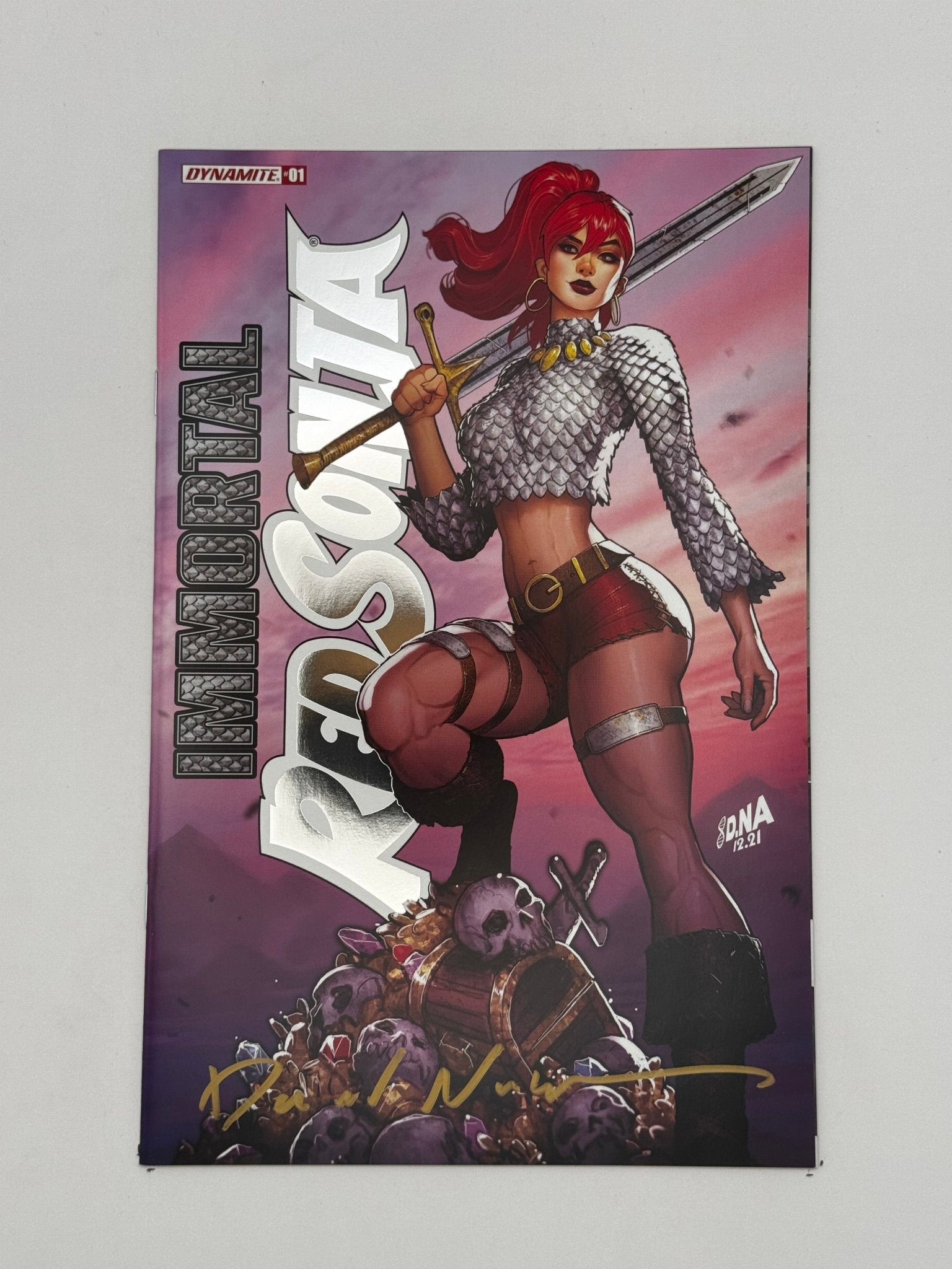[SIGNED by David Nakayama] IMMORTAL RED SONJA 1 DAVID NAKAYAMA EXCLUSIVE FOIL STAMPED LOGO VAR (11/30/2022) - DelsBricks Toys & CollectiblesCOMIC BOOKSDelsBricks Toys & CollectiblesUnknown Comic Books