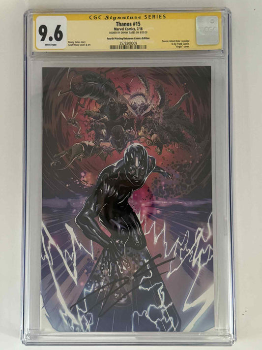 [Signed by Donny Cates] Thanos 15 CGC 9.6 Yellow Label Geoff Shaw Exclusive Virgin Var - DelsBricks Toys & CollectiblesCOMIC BOOKDelsBricks Toys & CollectiblesUnknown Comic Books