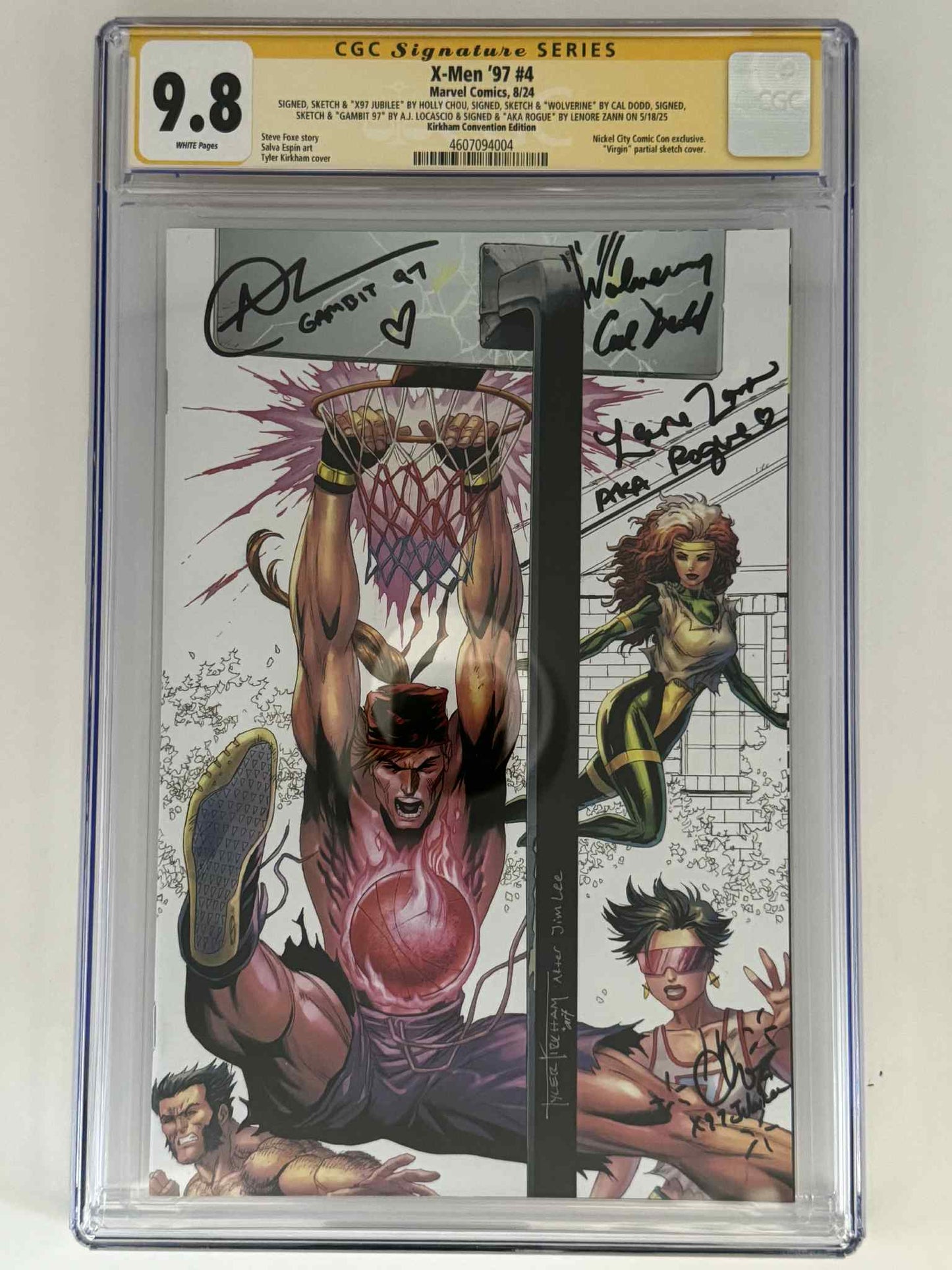 [Signed by Holly Chou | Cal Dodd | AJ LoCascio | Lenore Zann] X - Men '97 4 CGC 9.8 Yellow Label Tyler Kirkham Exclusive Virgin Color Splash Var - DelsBricks Toys & CollectiblesCOMIC BOOKDelsBricks Toys & CollectiblesUnknown Comic Books