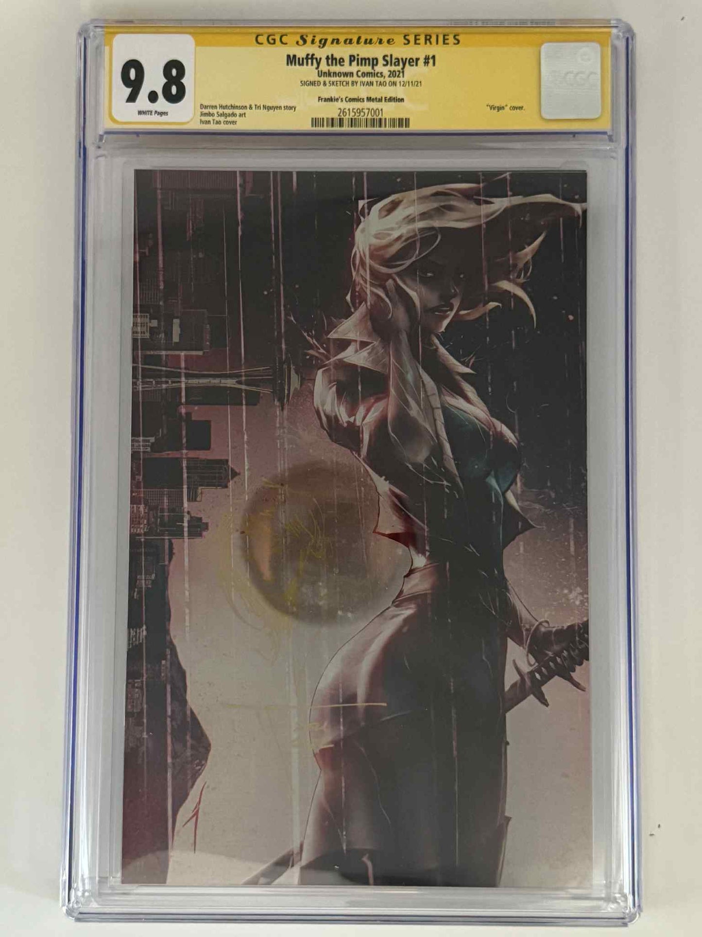 [Signed by Ivan Tao] [METAL] Muffy The Pimp Slayer 1 CGC 9.8 Yellow Label Ivan Tao Exclusive Virgin Var - DelsBricks Toys & CollectiblesCOMIC BOOKDelsBricks Toys & CollectiblesUnknown Comic Books
