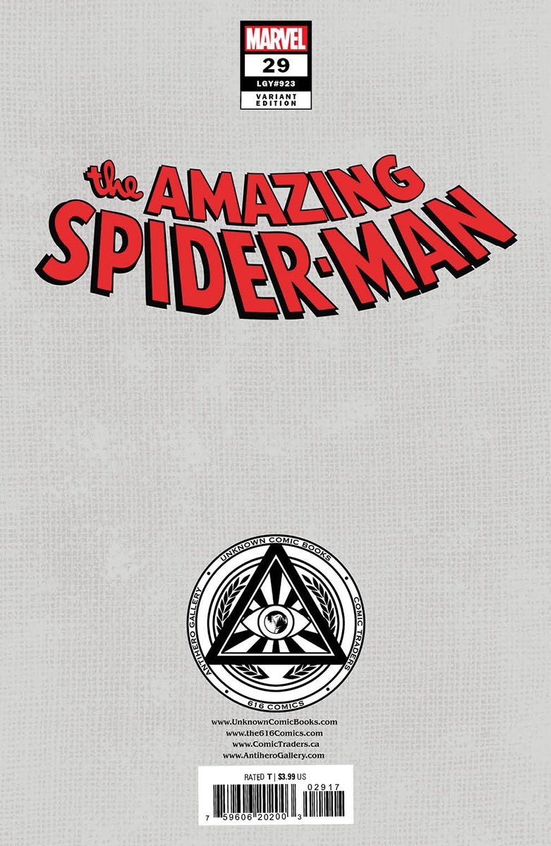[Signed by Nathan Szerdy] AMAZING SPIDER - MAN 29 UNKNOWN COMICS NATHAN SZERDY EXCLUSIVE VIRGIN VAR [IN STOCK] - DelsBricks Toys & CollectiblesCOMIC BOOKDelsBricks Toys & CollectiblesUnknown Comic Books