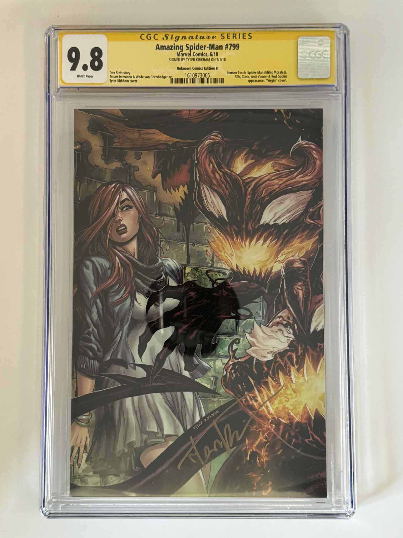 [Signed by Tyler Kirkham] Amazing Spider - Man 799 CGC 9.8 Yellow Label Exclusive Virgin Var - DelsBricks Toys & CollectiblesCOMIC BOOKDelsBricks Toys & CollectiblesUnknown Comic Books