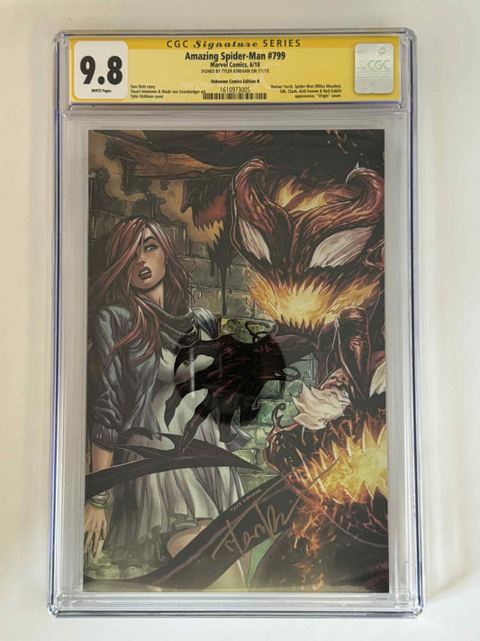 [Signed by Tyler Kirkham] Amazing Spider - Man 799 CGC 9.8 Yellow Label Exclusive Virgin Var - DelsBricks Toys & CollectiblesCOMIC BOOKDelsBricks Toys & CollectiblesUnknown Comic Books