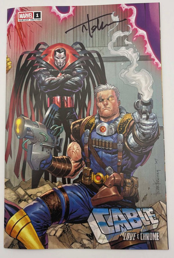 [Signed by Tyler Kirkham] Cable: Love & Chrome 1 Unknown Comics Tyler Kirkham Connecting Cover Exclusive Var [IN STOCK] - DelsBricks Toys & CollectiblesComic BookDelsBricks Toys & CollectiblesUnknown Comic Books