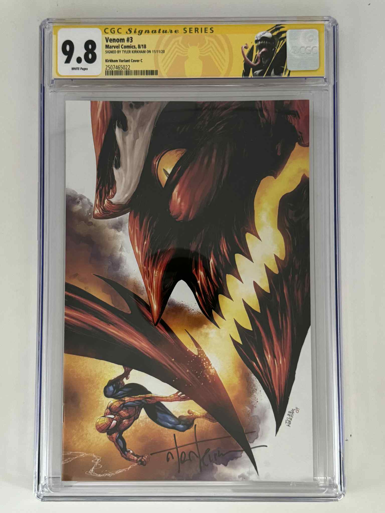 [Signed by Tyler Kirkham] Venom 3 CGC 9.8 Yellow Label Exclusive Virgin Var - DelsBricks Toys & CollectiblesCOMIC BOOKDelsBricks Toys & CollectiblesUnknown Comic Books