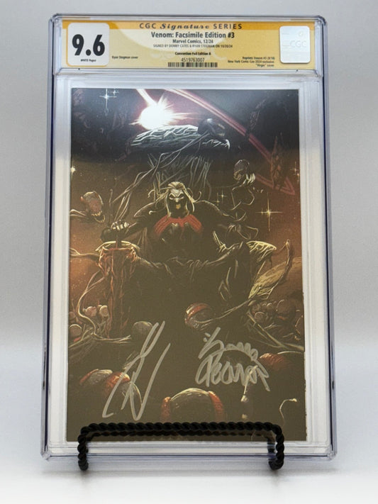 [SIGNED DONNY CATES | RYAN STEGMAN][FOIL] VENOM 3 UNKNOWN COMICS EXCLUSIVE FACSIMILE STEGMAN VIRGIN NYCC VAR [CGC 9.6 YELLOW LABEL][IN STOCK] - DelsBricks Toys & CollectiblesSIGNED COA COMIC BOOKDelsBricks Toys & CollectiblesUnknown Comic Books