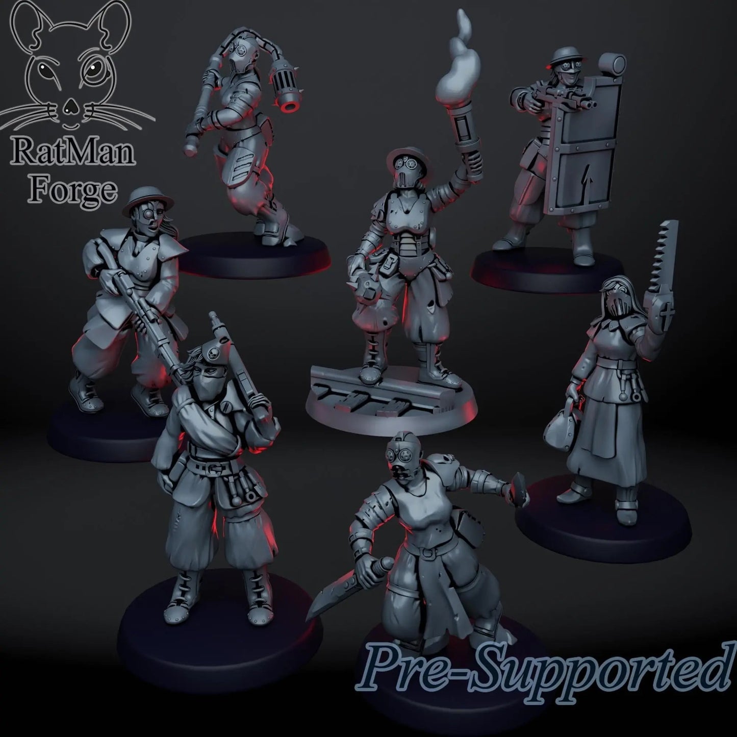 Sisterhood of the Crusade by Ratman Forge 32mm scale miniature, Includes base and stand, For any sci - fi, Grim Dark or OPR, Trench Crusade - DelsBricks Toys & CollectiblesResin Printed MiniatureDelsBricks Toys & CollectiblesMega Diamonds & Schwartzreiter Mini Forge
